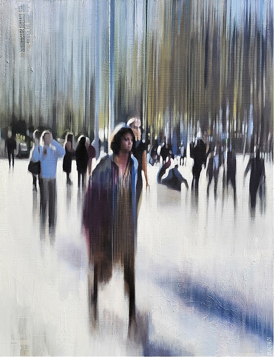 Sortie de Bureau – Peinture Acrylique sur toile – 116 x 89 cm – Dominique Bruneton_ERYA